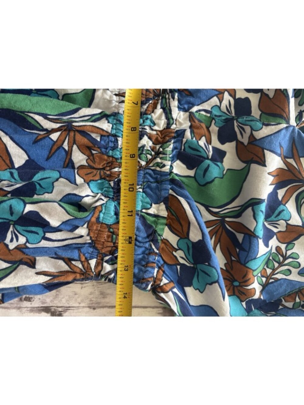 C&C California Linen Blend Maxi Dress Tropical Print Fit And Flare Large Coastal - Picture 10 of 14